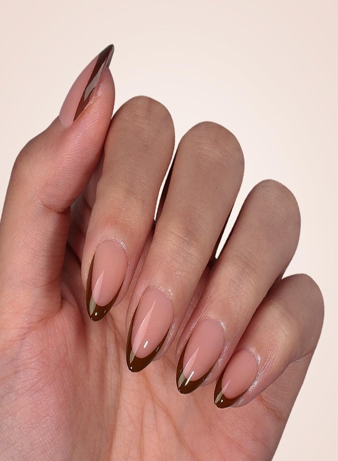 BTArtboxnails XCOATTIPS Press on Nails - French Tip Press on Nails Short Almond, Skin Tones Soft Gel Nails False Nail Tips, Soak Off Acrylic Nails Extensions - Image 2